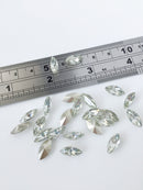 36 x 6x12mm Crystal Clear Navette Rhinestones, Foiled Back (2308)