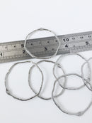 2 x Platinum Plated Textured Irregular Circle Connectors, 40x43mm (1877)