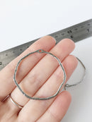 2 x Platinum Plated Textured Irregular Circle Connectors, 40x43mm (1877)