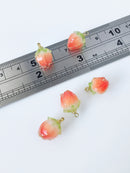 1 x Rose Bud Charm, 15x10mm Preserved Flower Pendant (2247)