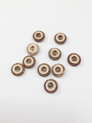 10 x Carved Round Coconut Shell Buttons, 13mm