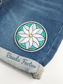 Lotus Iron-on Patch, White Lotus Clothes Applique