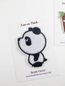 Cute Panda Iron-on Patch, Black and White Panda Applique