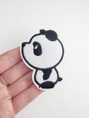 Cute Panda Iron-on Patch, Black and White Panda Applique