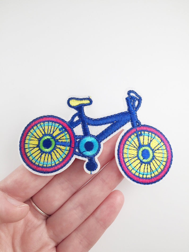 Bike Iron-on Patch, Embroidered Bicycle Badge