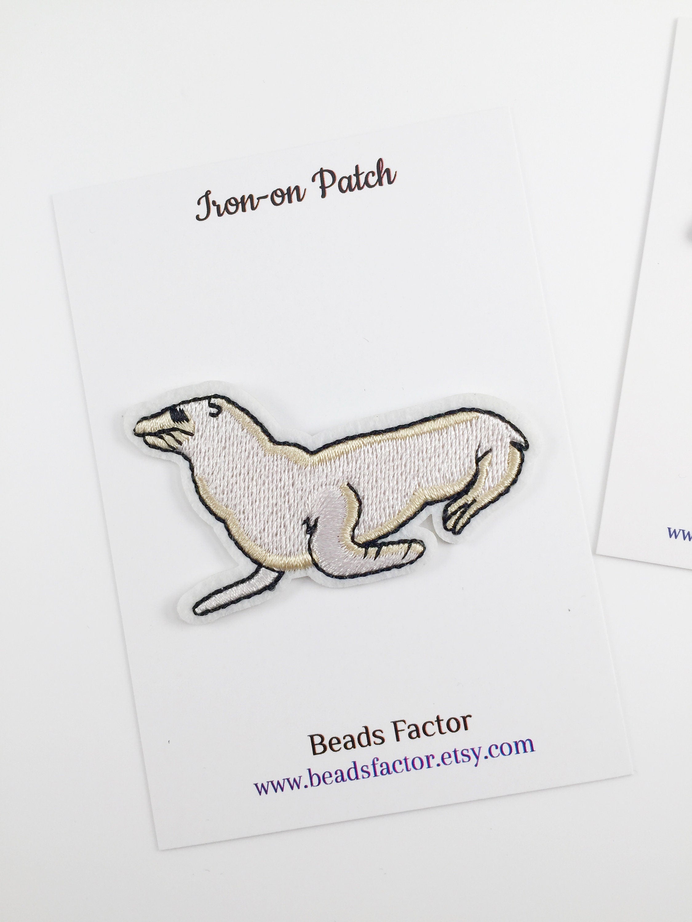 Seal Iron-on Patch, Embroidered Arctic Seal Applique (P090)