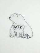 Polar Bear Iron-on Patch, Embroidered Mama and Baby Bears Applique (P090)