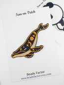 Celestial Whale Iron-on Patch, Embroidered Star Whale Applique