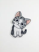 Cartoon Cat Iron-on Patch, Embroidered Kitten Applique