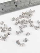 60 x Platinum Plated Earring Nuts, Brass Stud Backs (0063S)