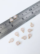 2 x Gold Plated Peach Faceted Glass Charms, 9.5x6mm (2240)