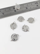 1 x Platinum Plated Coin Star Charms, 12x15mm (2211)