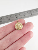 1 x 18K Gold Plated Sun and Moon Charms, 18x13.5mm