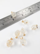 2 x Frosted Glass Strawberry Charms, 16x12mm