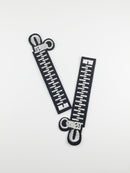 Zipper Iron-on Patch, Embroidered Zipper Clothes Applique