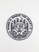 Home Is Where the Heart Is Iron-on Patch, Embroidered Landscape Badge