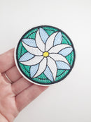 Lotus Iron-on Patch, White Lotus Clothes Applique