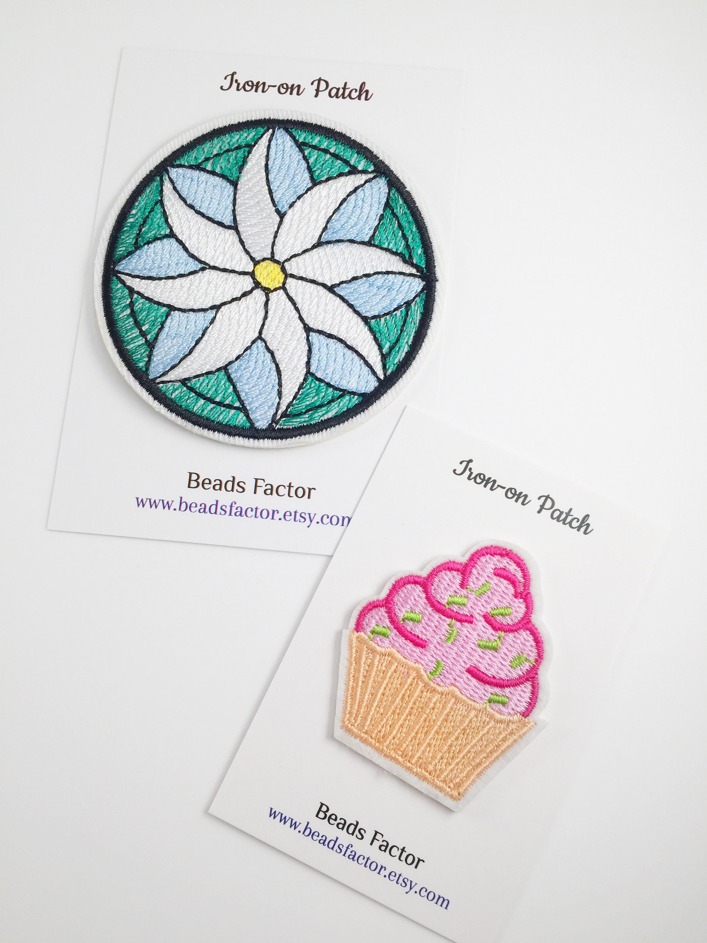 Lotus Iron-on Patch, White Lotus Clothes Applique