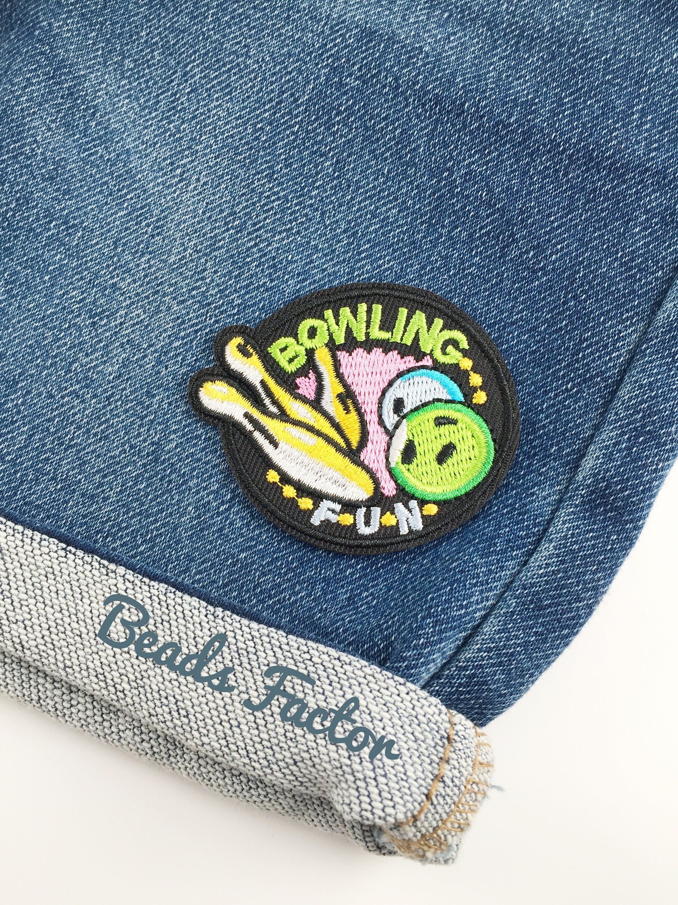 Bowling Stick-on Patch, Bowling Applique