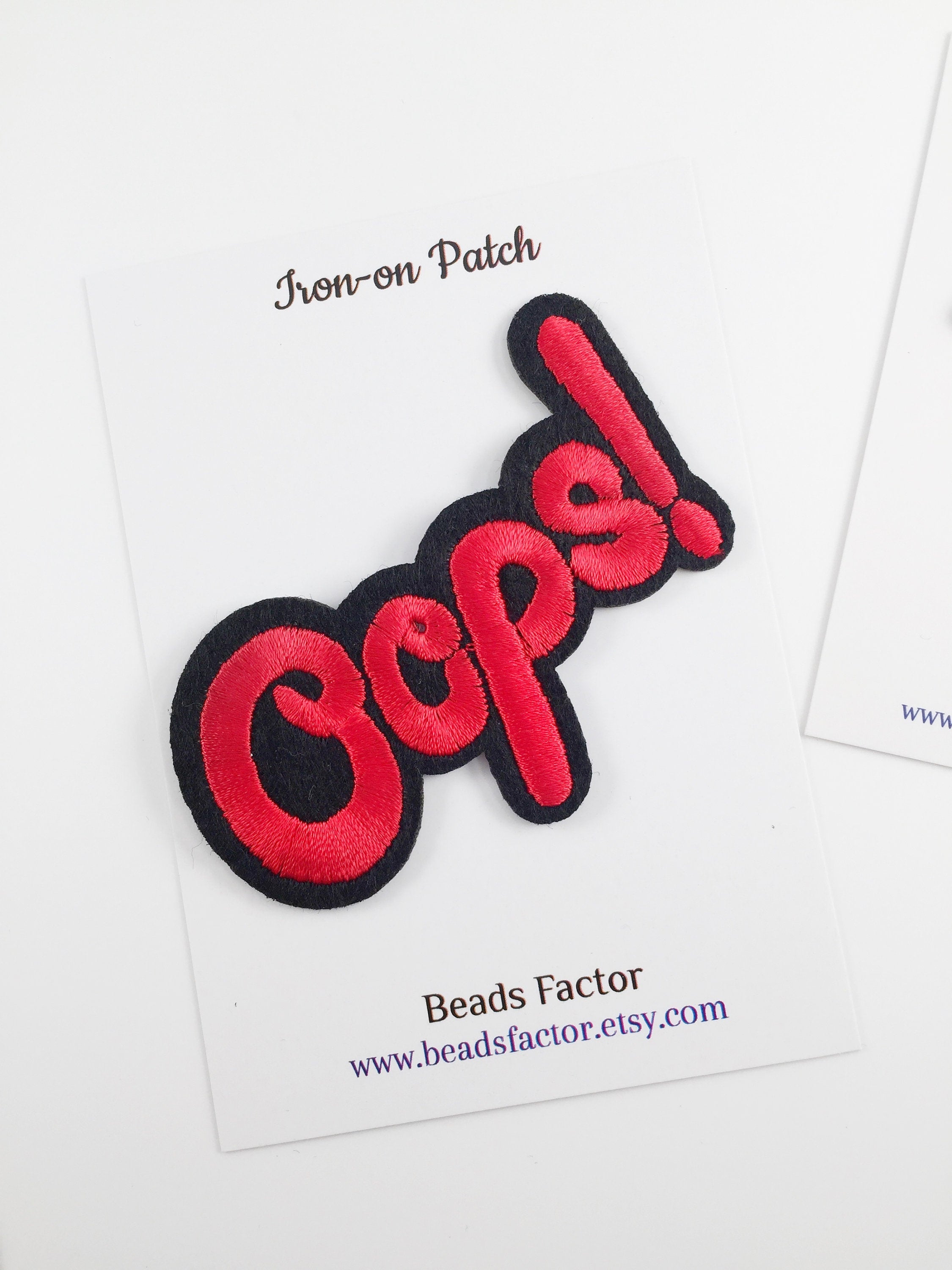 Oops Iron-on Patch, Pop Culture Comic Book Motif