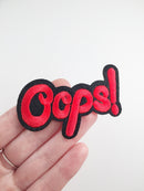 Oops Iron-on Patch, Pop Culture Comic Book Motif