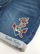 Anchor Iron-on Patch, Embroidered Sailor Badge (P089)