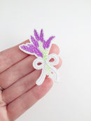 Lavender Bouquet Iron-on Patch, Lavender Bunch Applique (P091)