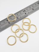 6 x Gold Plated Braided Hoop Jewellery Connectors, 22.5mm (2433)