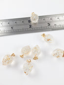 2 x Frosted Glass Strawberry Charms, 16x12mm