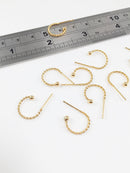 3 pairs x Gold Earring Hoops Stainless Steel Twisted Hoop, 13x11mm (1910)