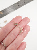 12 x Gold Plated Dragonfly Filigree Links, 14x16mm (0228)