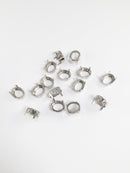 24 x 10x12mm Rhodium Setting for Oval Cut Crystals (0676)