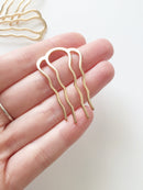 2 x Ornate Champagne Gold Hair, 25x45mm (3040)