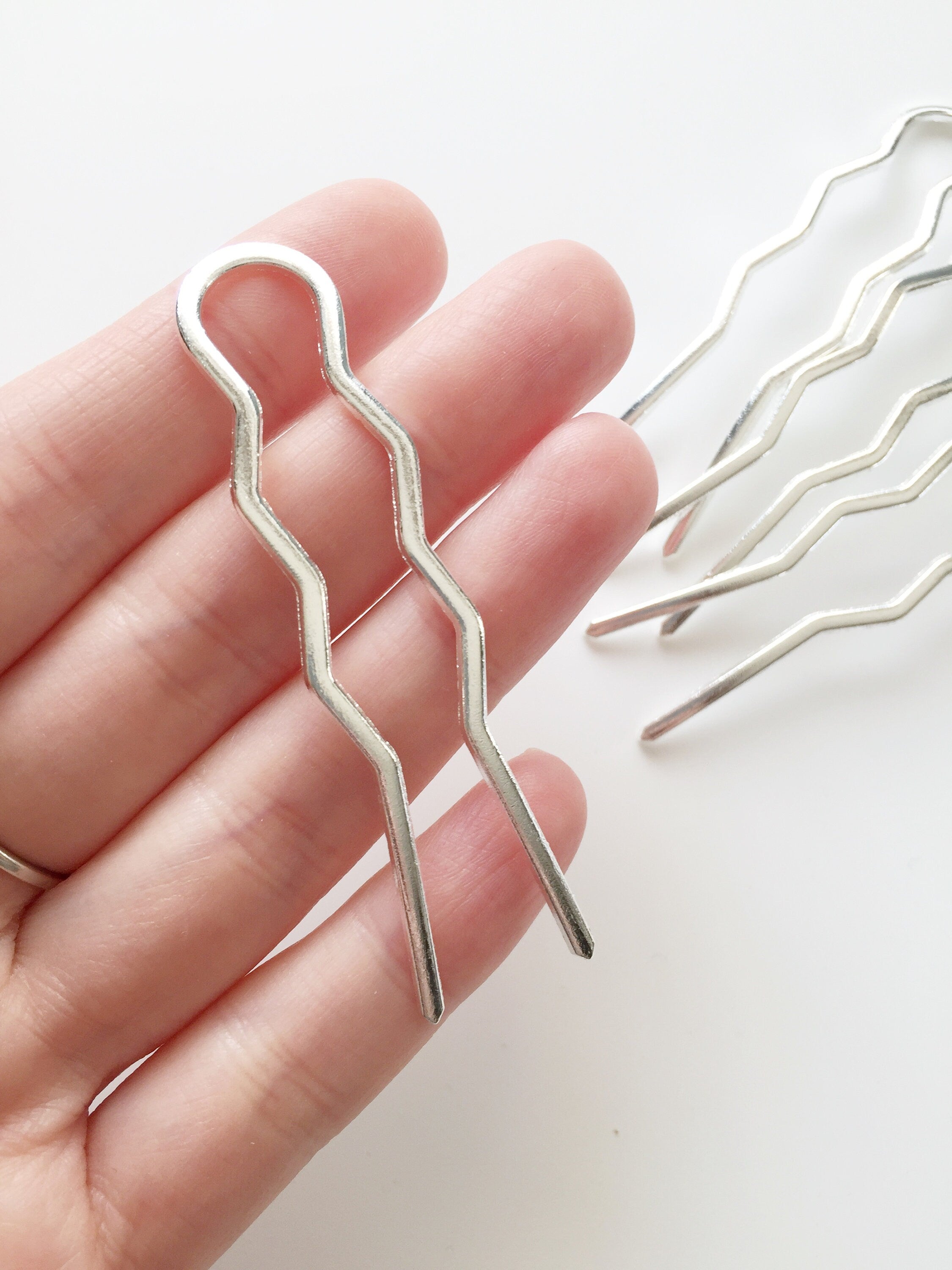 4 x Large Silver Plated Hair Pins, 70mm Long (3041)