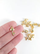 1 x 18K Gold Plated Mushroom Pendant, 17x8mm Toadstool Charm (2180)