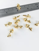 1 x 18K Gold Plated Mushroom Pendant, 17x8mm Toadstool Charm (2180)