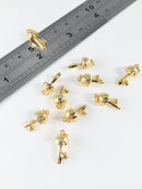 1 x 18K Gold Plated Mushroom Pendant, 17x8mm Toadstool Charm (2180)