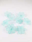 10 x Large Frosted Blue Flower Beads, 33mm (3153)