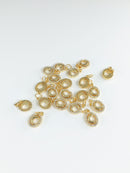 Tiny Gold Plated CZ Celestial Pendant, 12x8mm (2208)