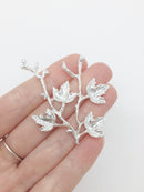 1 x Bright Silver Maple Tree Branch Embellishment, 60x47mm (3135)