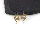 2 x Raw Brass Snake Pendants, 24x11mm (C0462)