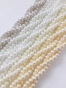 1 strand x 6mm Pure White Glass Pearl Beads (0848)