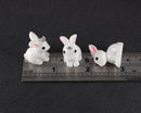 6 x Cute White Resin Bunny Charms, 24x20mm Rabbit Pendants (2473)