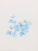 20 x Light Blue Glass Butterfly Charms, 11x10mm (1215)