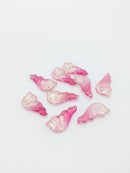10 x Hot Pink Ombre Glass Butterfly Wing Charms, 25x13mm (1222)