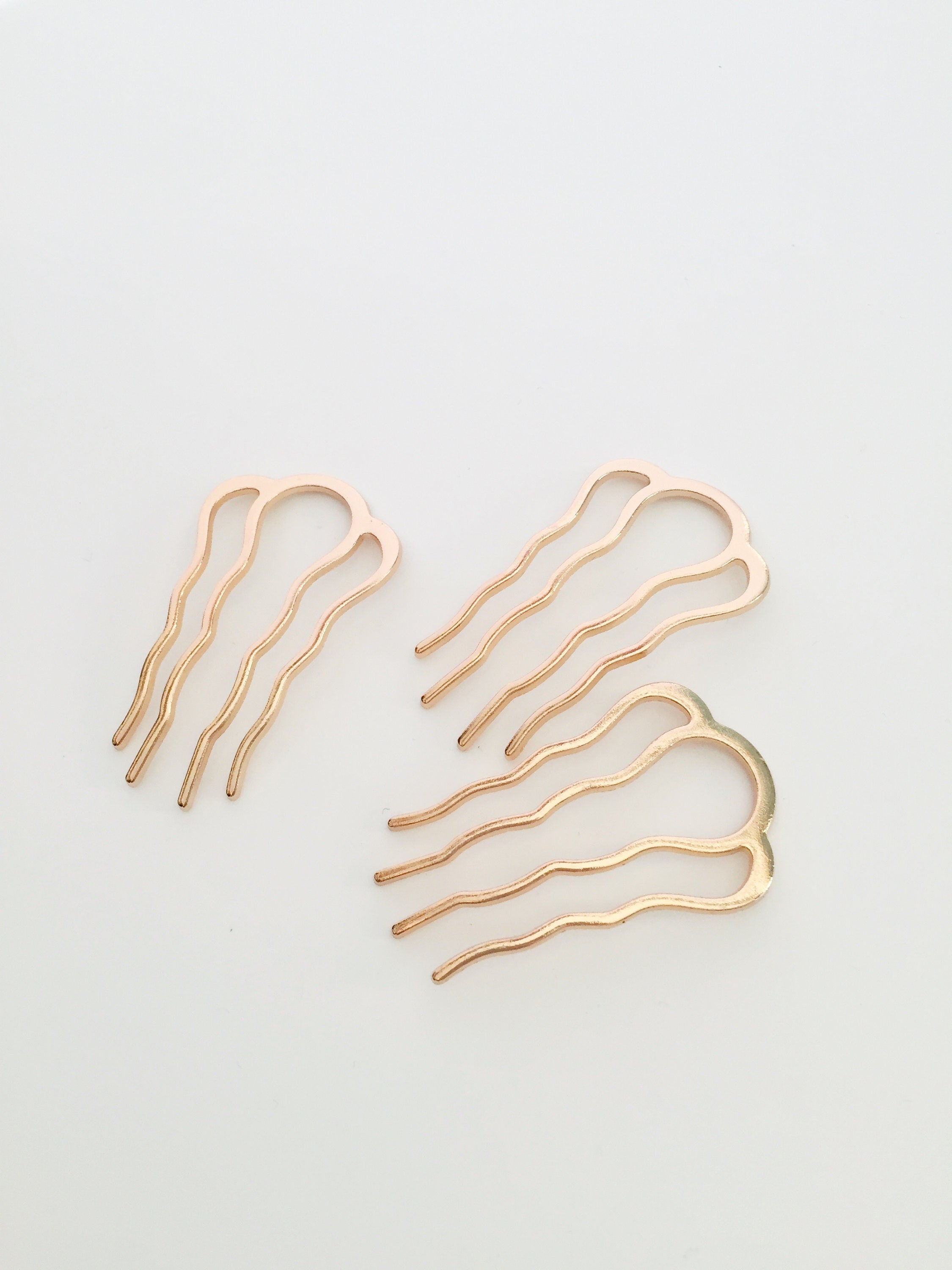 2 x Ornate Champagne Gold Hair, 25x45mm (3040)