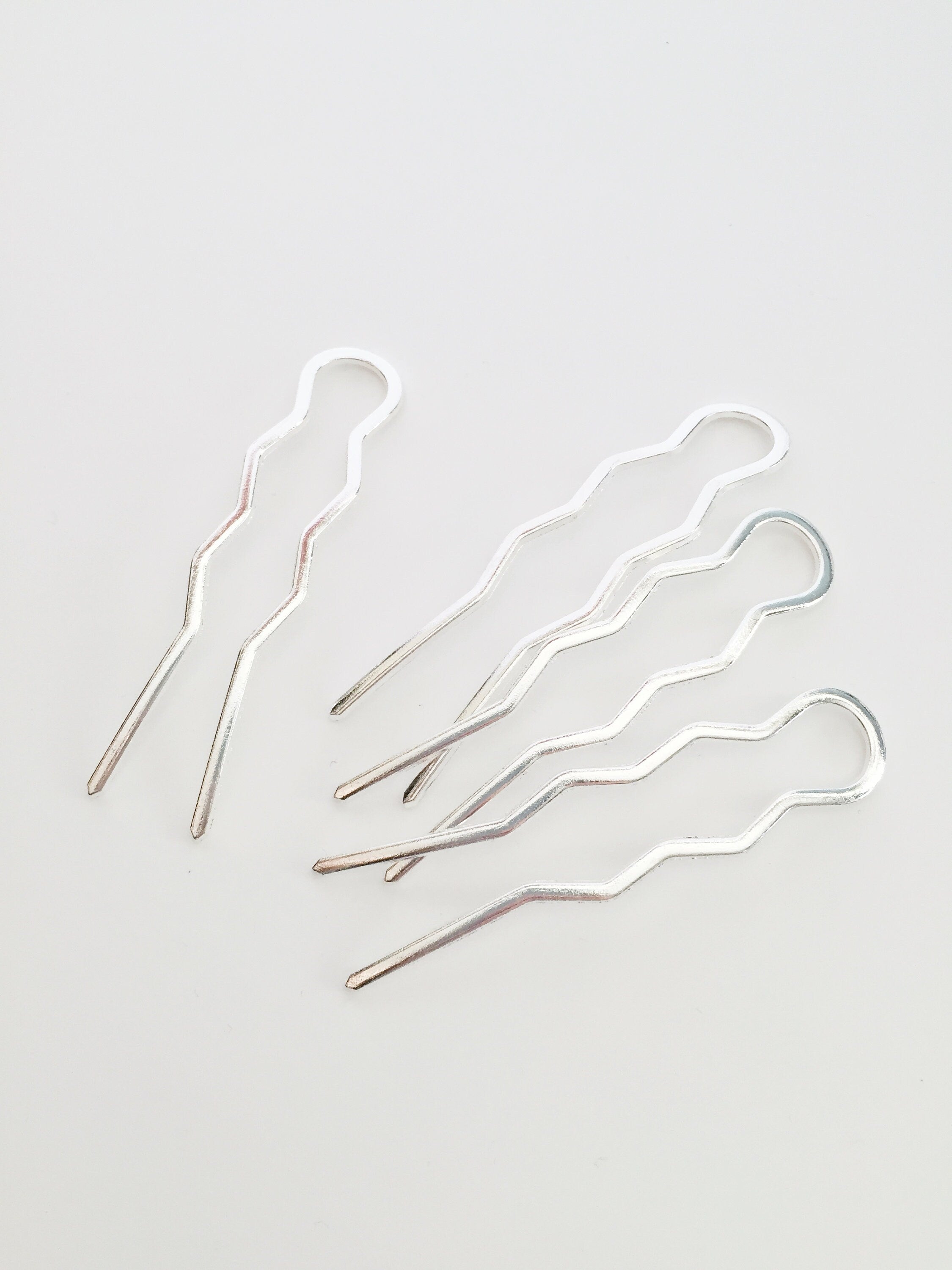 4 x Large Silver Plated Hair Pins, 70mm Long (3041)