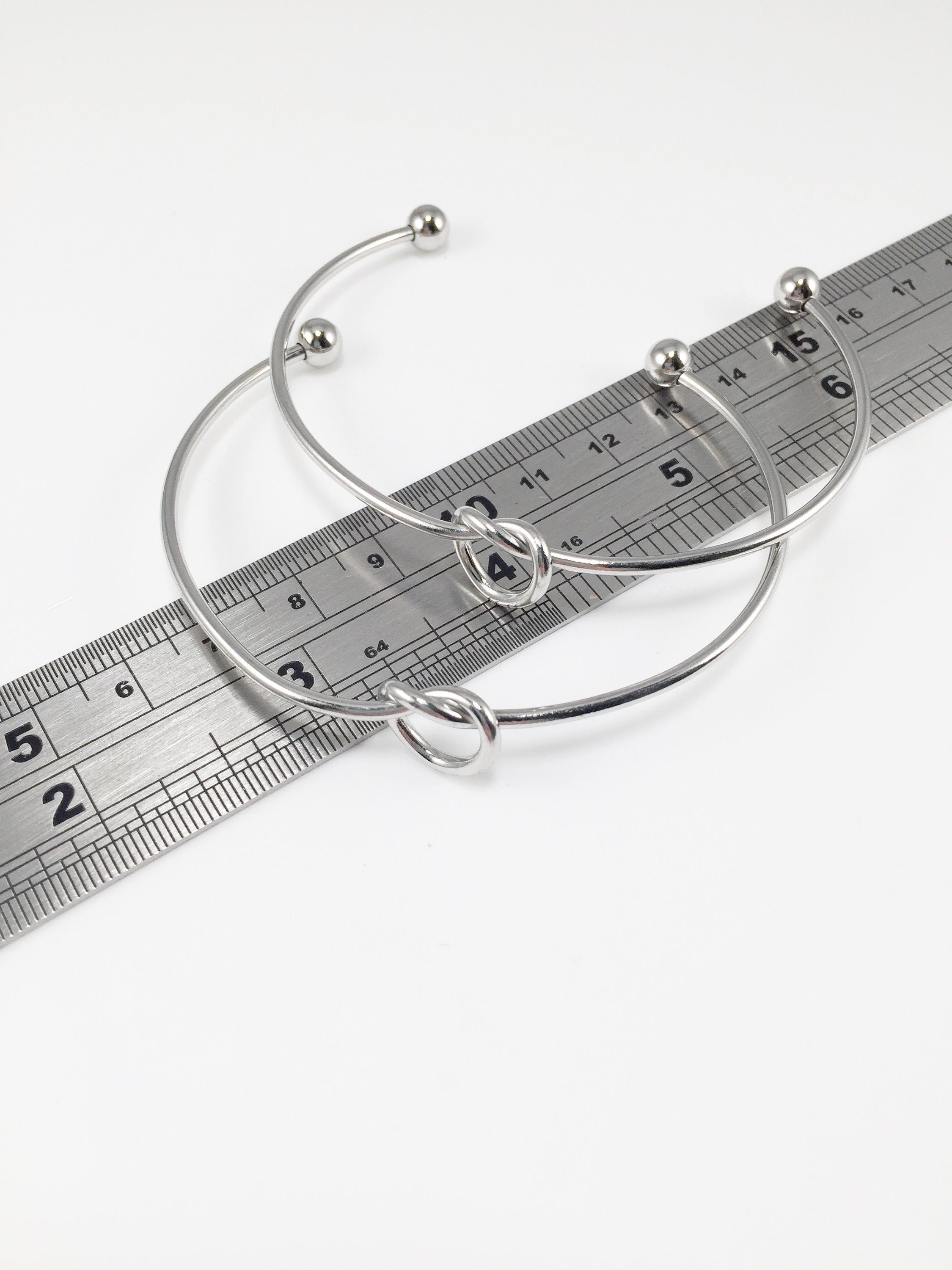 1 x Stainless Steel Knot Bracelet Blank, 63-65mm (3049)