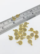 50 x Antique Gold Plated Small Swirl Charms, 11.5x8mm (3052)