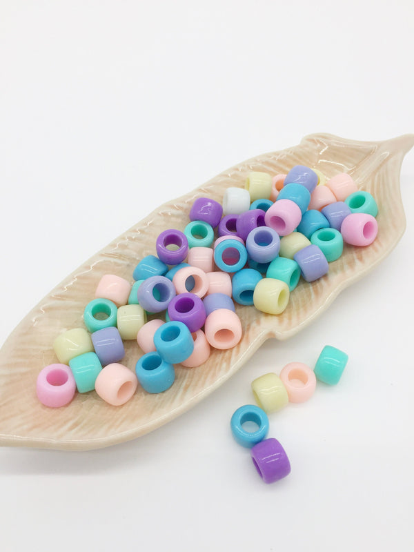 100 x Mixed Pastel Colours Pony Beads, 4mm (3099)